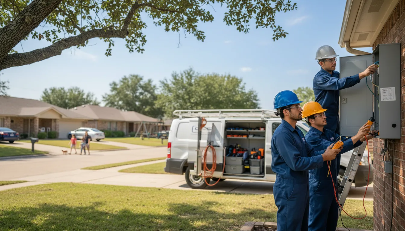 Certified electrician providing emergency electrical services in Alex, OK